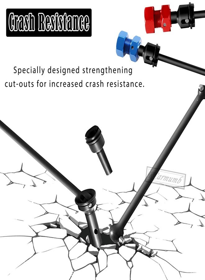 Rcarmumb RC Drive Shaft CVD Axles Upgrades Part for 1/8 Typhon 6s, 1/7 Felony Limitless Roller Infraction 6s Blx，Steel Front Rear 4PCS Driveshafts w/17mm Wheel Hex Hub Hops Up,Red - Image 4